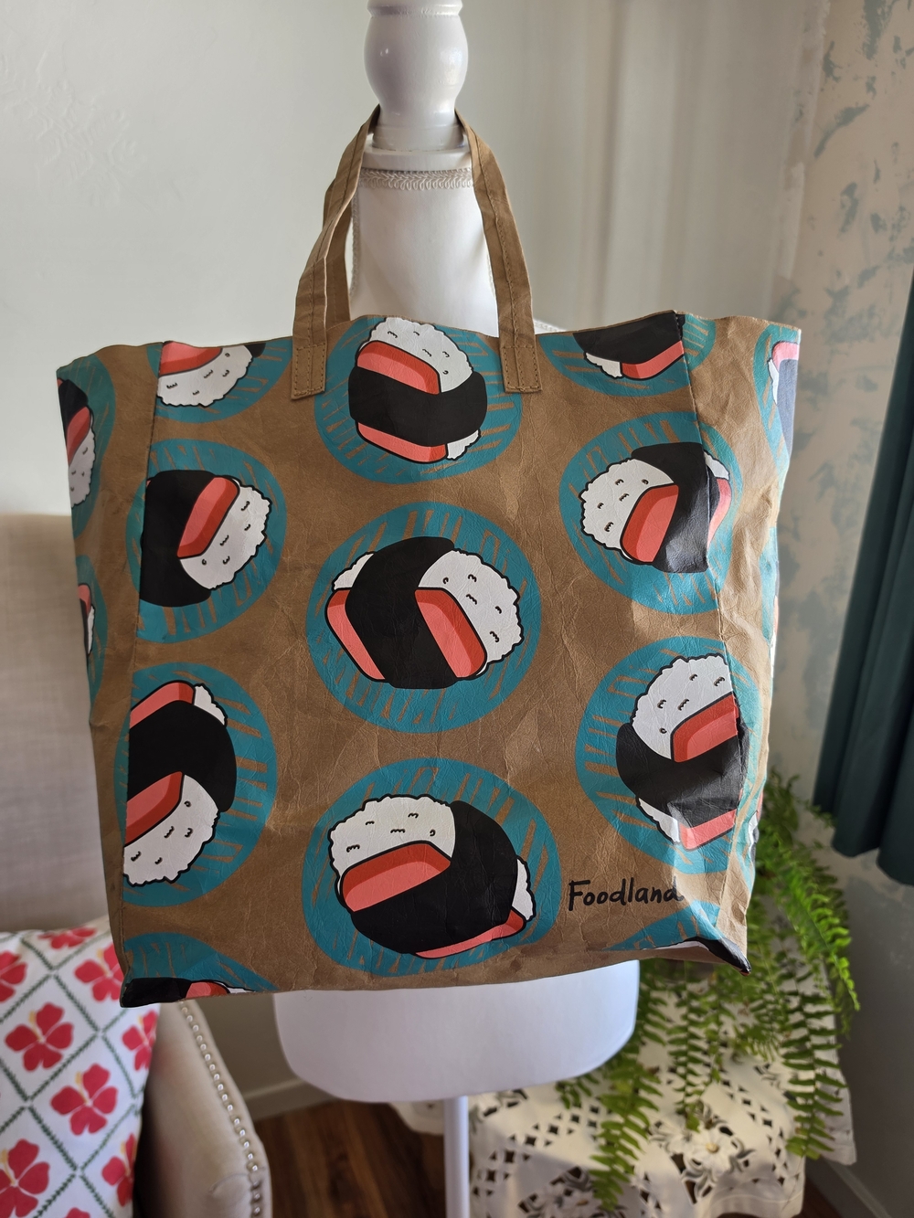 Spam Musubi Print Reusable Tote Bag